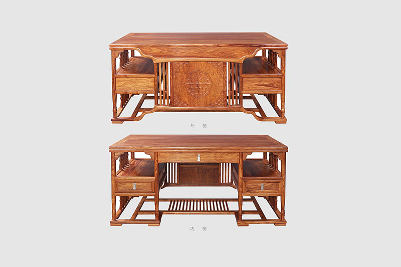 秀英中式家居装饰书房桌椅组合家具效果图